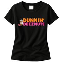 Dunkin Deez Nuts Funny Dunkin Deeznuts Coffee Lover Womens T-Shirt