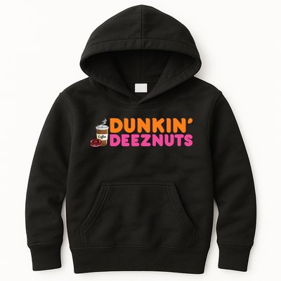 Dunkin Deez Nuts Funny Dunkin Deeznuts Coffee Lover Kids Hoodie