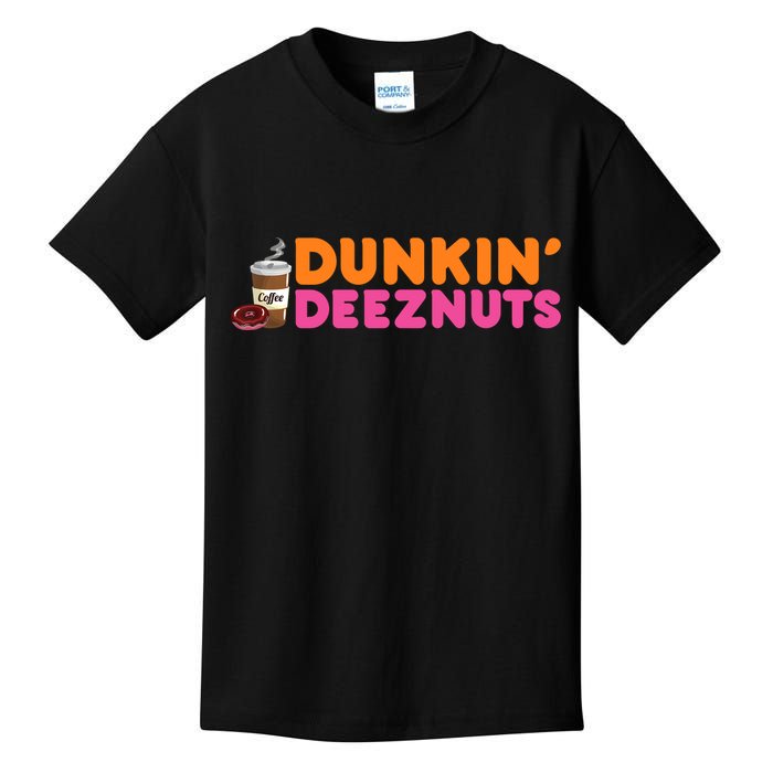 Dunkin Deez Nuts Funny Dunkin Deeznuts Coffee Lover Kids T-Shirt