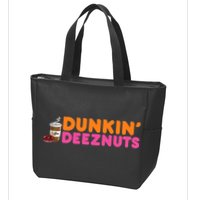 Dunkin Deez Nuts Funny Dunkin Deeznuts Coffee Lover Zip Tote Bag
