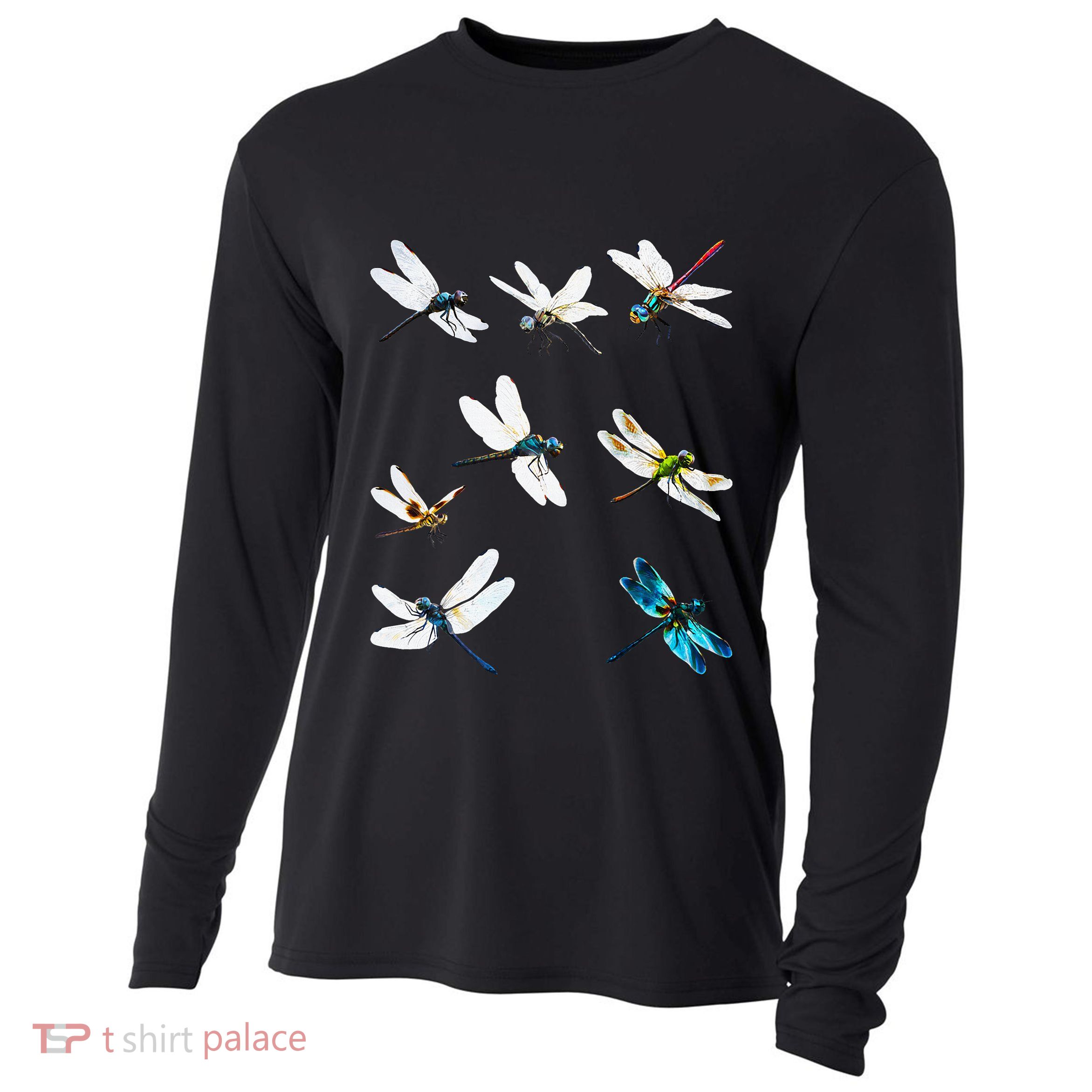 Dragonfly Dragonflies Natural Mosquito Repellent Biting Bugs Cooling Performance Long Sleeve Crew