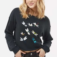 Dragonfly Dragonflies Natural Mosquito Repellent Biting Bugs Cropped Pullover Crew
