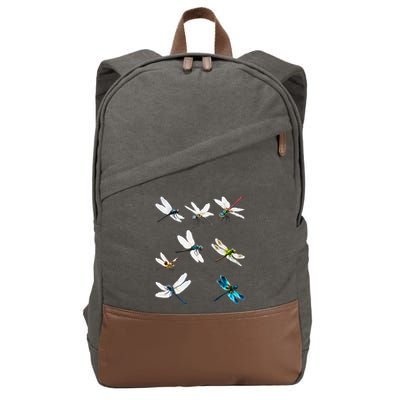 Dragonfly Dragonflies Natural Mosquito Repellent Biting Bugs Cotton Canvas Backpack