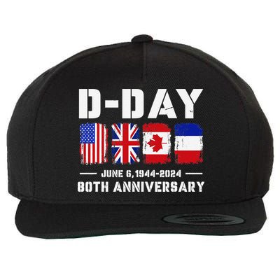 D Day Normandy Landings 80th Anniversary 1944 2024 Wool Snapback Cap