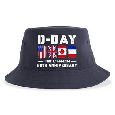 D Day Normandy Landings 80th Anniversary 1944 2024 Sustainable Bucket Hat