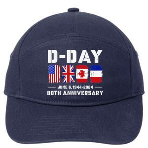 D Day Normandy Landings 80th Anniversary 1944 2024 7-Panel Snapback Hat