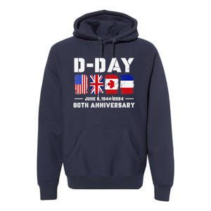 D Day Normandy Landings 80th Anniversary 1944 2024 Premium Hoodie