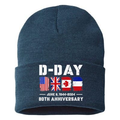 D Day Normandy Landings 80th Anniversary 1944 2024 Sustainable Knit Beanie