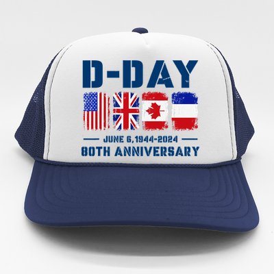 D Day Normandy Landings 80th Anniversary 1944 2024 Trucker Hat