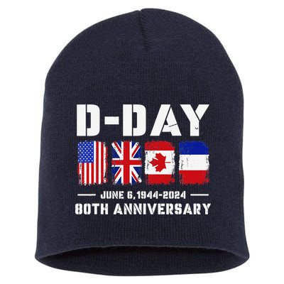 D Day Normandy Landings 80th Anniversary 1944 2024 Short Acrylic Beanie