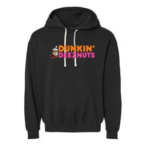 Dunkin Deez Nuts Funny Dunkin Deeznuts Coffee Lover Garment-Dyed Fleece Hoodie