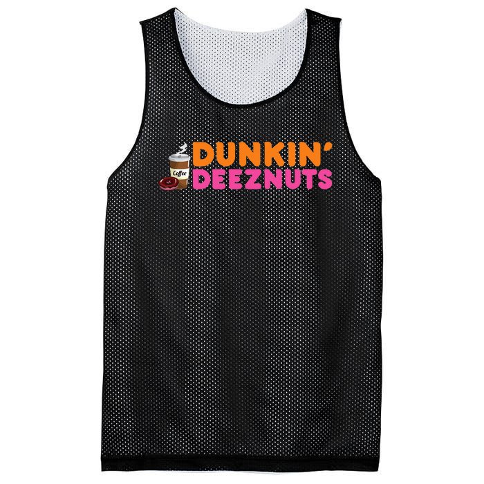 Dunkin Deez Nuts Funny Dunkin Deeznuts Coffee Lover Mesh Reversible Basketball Jersey Tank