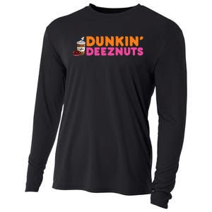 Dunkin Deez Nuts Funny Dunkin Deeznuts Coffee Lover Cooling Performance Long Sleeve Crew