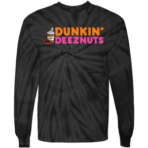 Dunkin Deez Nuts Funny Dunkin Deeznuts Coffee Lover Tie-Dye Long Sleeve Shirt