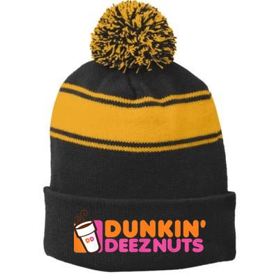 Dunkin Deez Nuts Dunkin Deeznuts Stripe Pom Pom Beanie