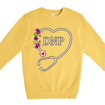 Dnp Doctor Nursing Practice Floral Stethoscope Heart Gift Premium Crewneck Sweatshirt