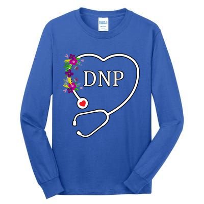 Dnp Doctor Nursing Practice Floral Stethoscope Heart Gift Tall Long Sleeve T-Shirt