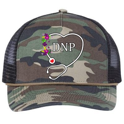 Dnp Doctor Nursing Practice Floral Stethoscope Heart Gift Retro Rope Trucker Hat Cap