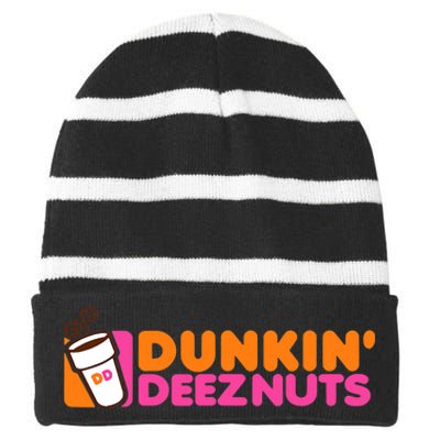 Dunkin Deez Nuts Dunkin Deeznuts Striped Beanie with Solid Band