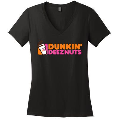 Dunkin Deez Nuts Dunkin Deeznuts Women's V-Neck T-Shirt