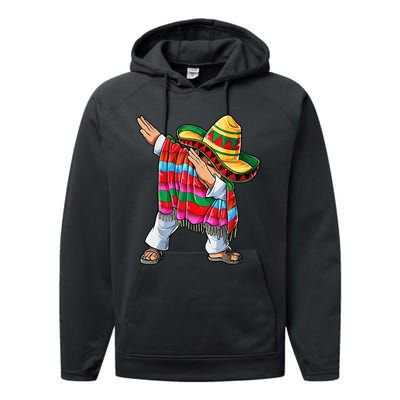 Dabbing Dab Nacho Average Dad Mexican Sombrero Father Cinco De Mayo Daddy Fiesta Performance Fleece Hoodie