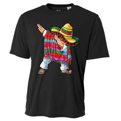 Dabbing Dab Nacho Average Dad Mexican Sombrero Father Cinco De Mayo Daddy Fiesta Cooling Performance Crew T-Shirt