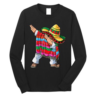 Dabbing Dab Nacho Average Dad Mexican Sombrero Father Cinco De Mayo Daddy Fiesta Long Sleeve Shirt