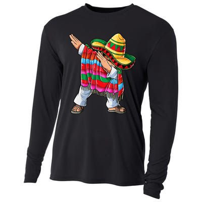 Dabbing Dab Nacho Average Dad Mexican Sombrero Father Cinco De Mayo Daddy Fiesta Cooling Performance Long Sleeve Crew