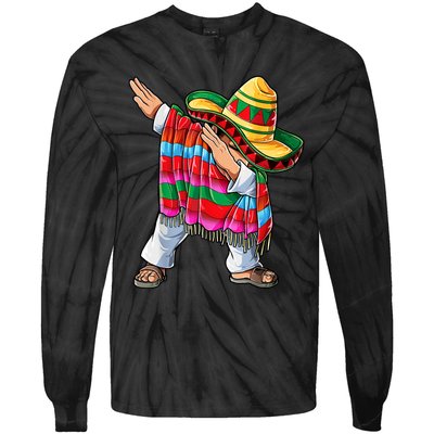 Dabbing Dab Nacho Average Dad Mexican Sombrero Father Cinco De Mayo Daddy Fiesta Tie-Dye Long Sleeve Shirt