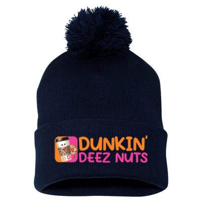 Dunkin Deez Nuts Coffee Bag Pom Pom 12in Knit Beanie