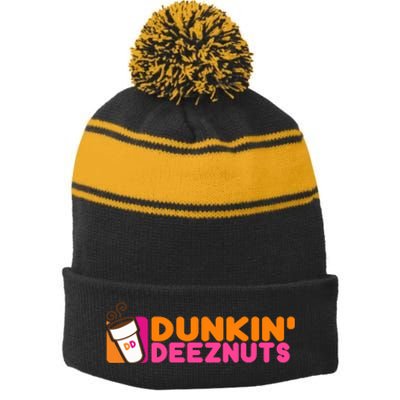 Dunkin Deez Nuts Dunkin Deeznuts Stripe Pom Pom Beanie