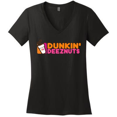 Dunkin Deez Nuts Dunkin Deeznuts Women's V-Neck T-Shirt