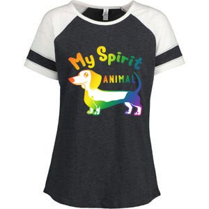 Dachshund Dog Novelty For Dachshund Lovers Gift Enza Ladies Jersey Colorblock Tee