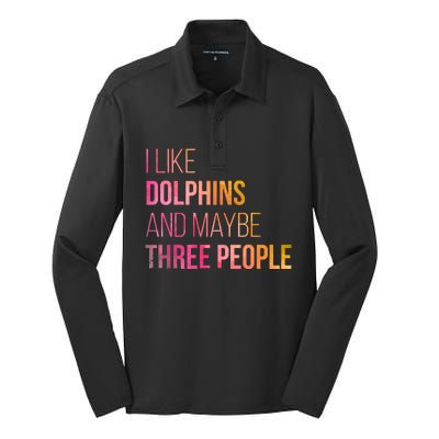 Dolphins Silk Touch Performance Long Sleeve Polo