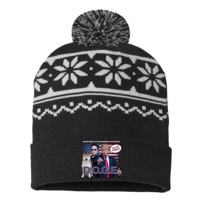 Doge Department Of Government Efficiency USA-Made Snowflake Beanie