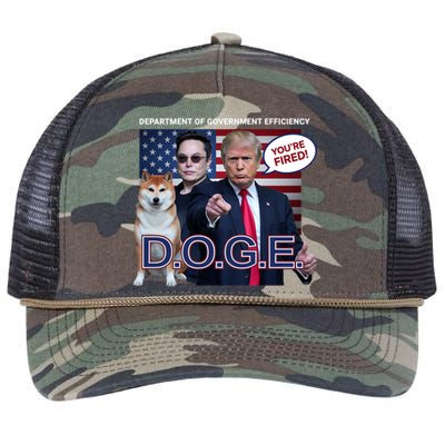 Doge Department Of Government Efficiency Retro Rope Trucker Hat Cap