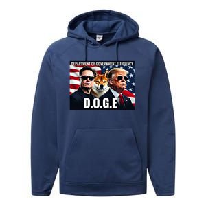 Doge Department Of Government Efficiency Performance Fleece Hoodie