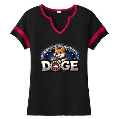 Doge Department Of Government Efficiency Ladies Halftime Notch Neck Tee