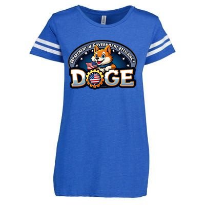 Doge Department Of Government Efficiency Enza Ladies Jersey Football T-Shirt