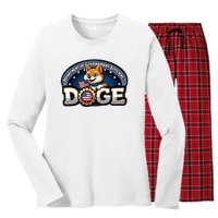 Doge Department Of Government Efficiency Women's Long Sleeve Flannel Pajama Set 