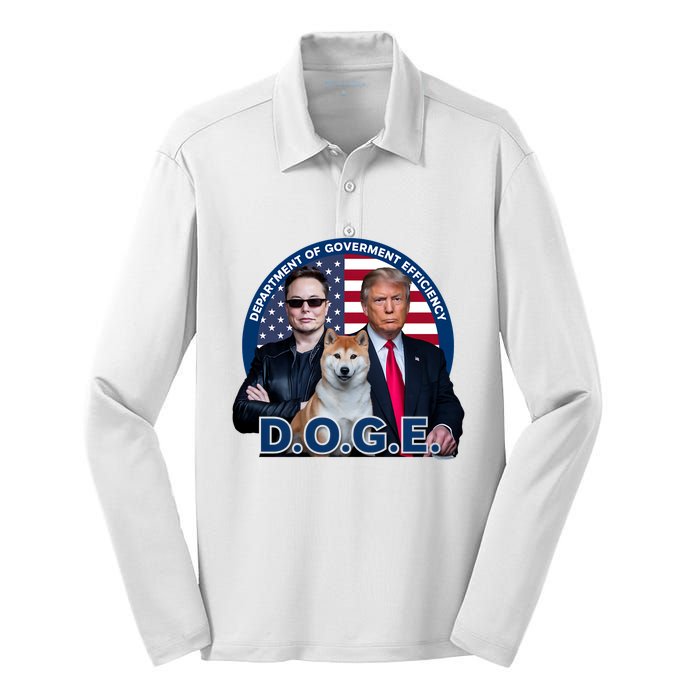 Doge Department Of Government Efficiency Silk Touch Performance Long Sleeve Polo