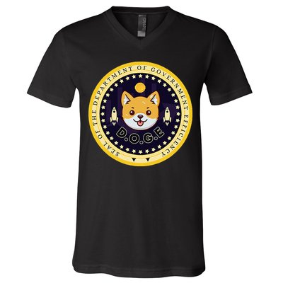 D.O.G.E Department Of Government Efficiency Crypto Cbdc V-Neck T-Shirt