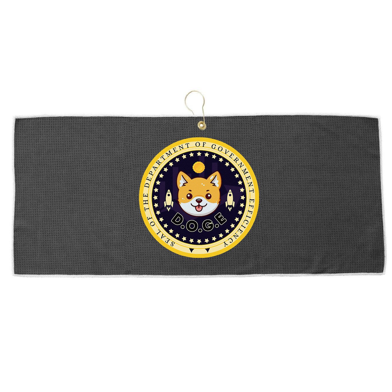 D.O.G.E Department Of Government Efficiency Crypto Cbdc Large Microfiber Waffle Golf Towel