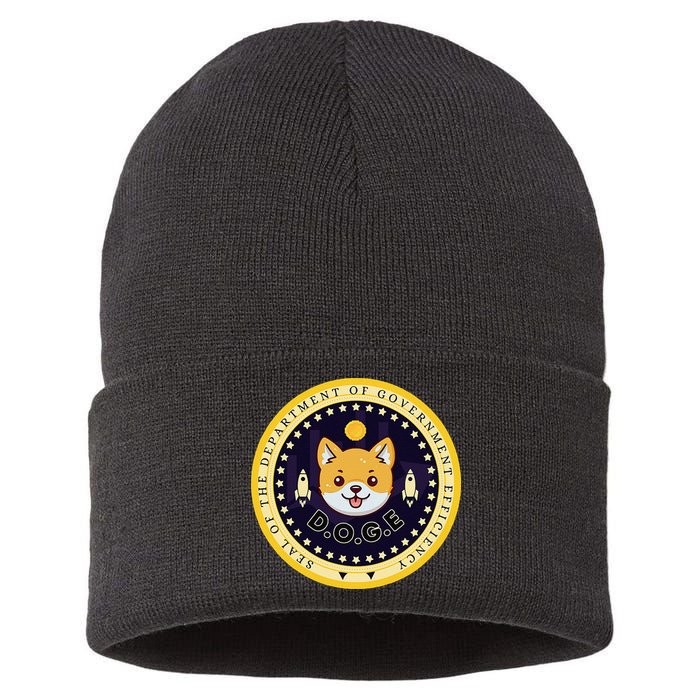 D.O.G.E Department Of Government Efficiency Crypto Cbdc Sustainable Knit Beanie