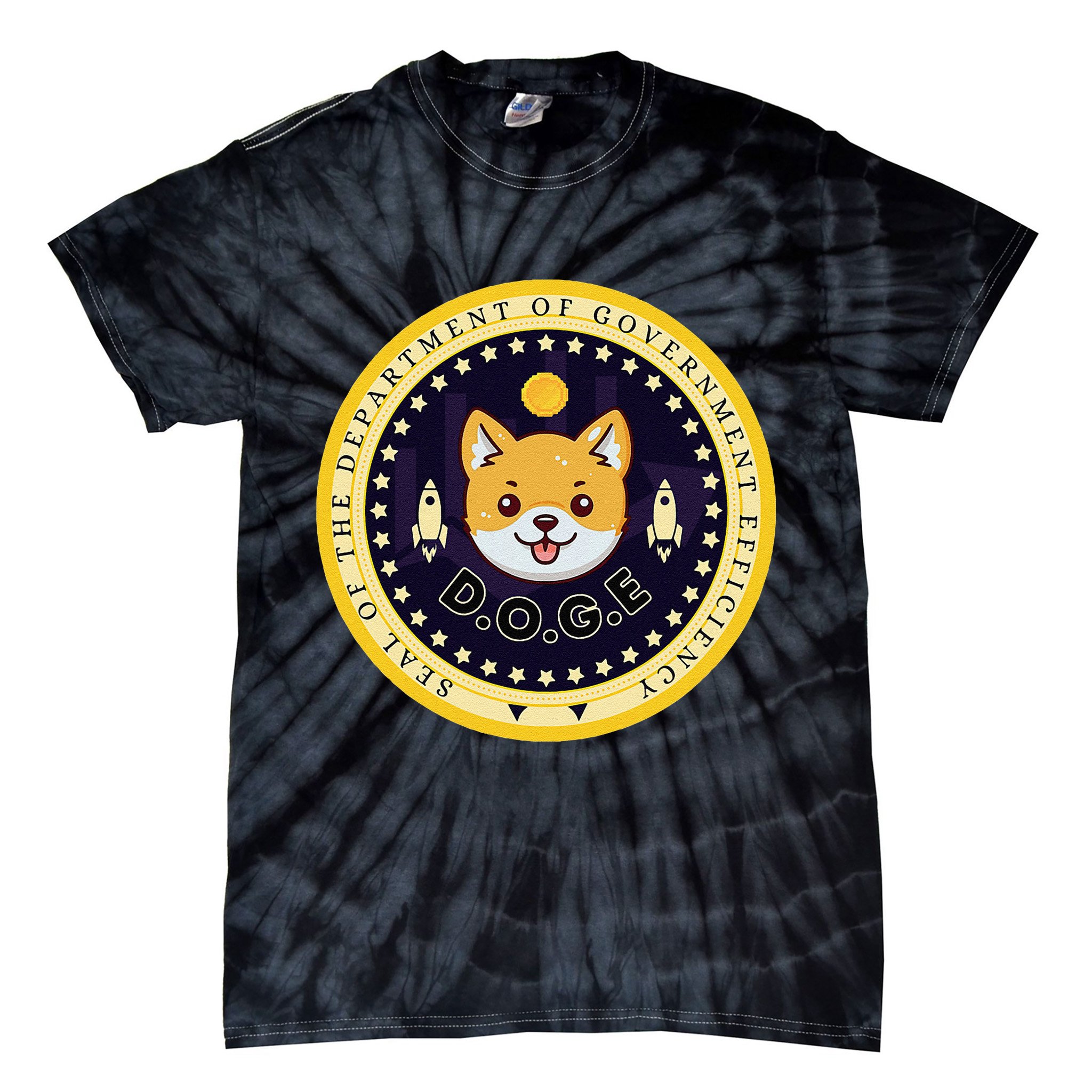 D.O.G.E Department Of Government Efficiency Crypto Cbdc Tie-Dye T-Shirt