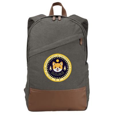 D.O.G.E Department Of Government Efficiency Crypto Cbdc Cotton Canvas Backpack