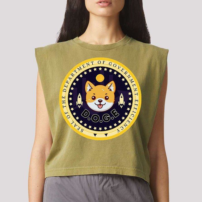 D.O.G.E Department Of Government Efficiency Crypto Cbdc Garment-Dyed Women's Muscle Tee