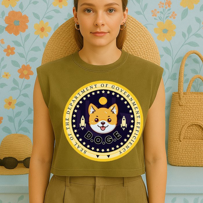 D.O.G.E Department Of Government Efficiency Crypto Cbdc Garment-Dyed Women's Muscle Tee