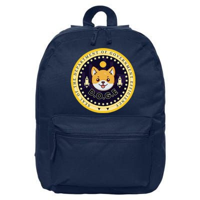 D.O.G.E Department Of Government Efficiency Crypto Cbdc 16 in Basic Backpack