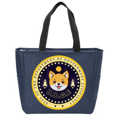 D.O.G.E Department Of Government Efficiency Crypto Cbdc Zip Tote Bag